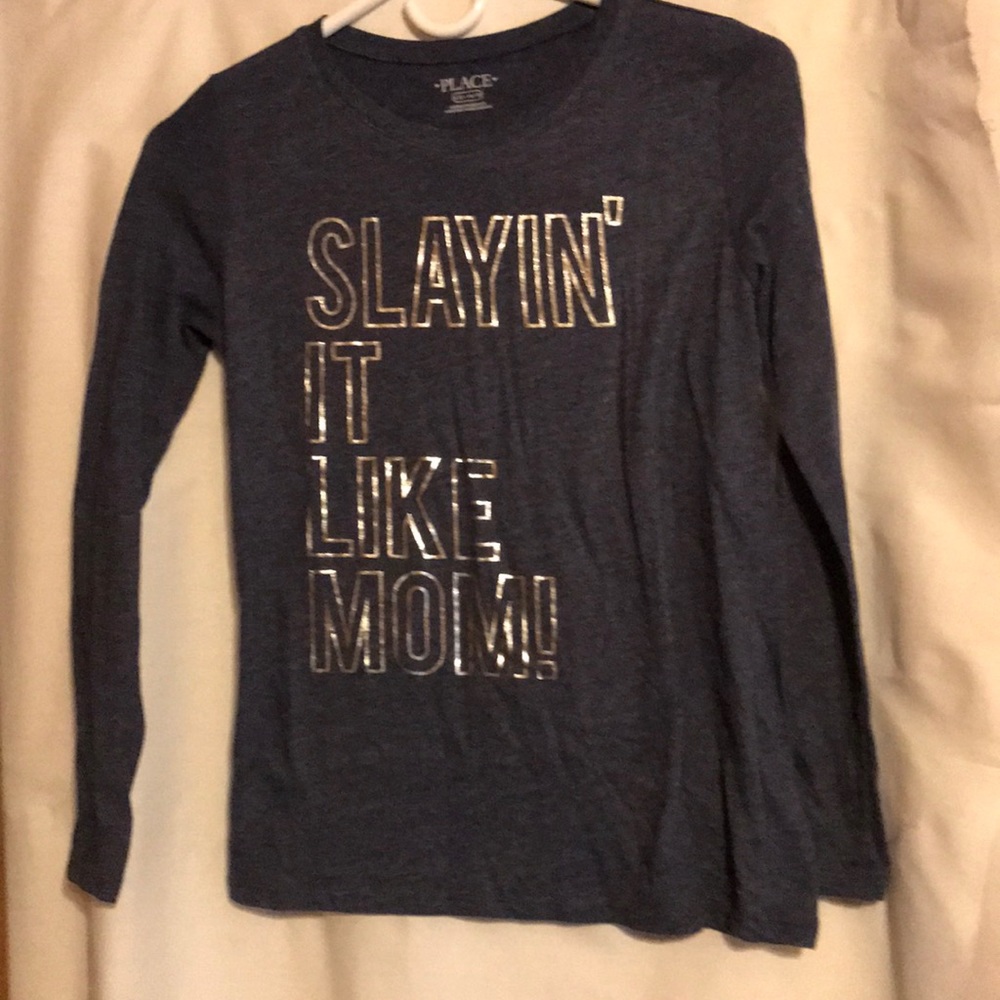 Beautiful blue gray shirt with application